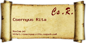 Csernyus Rita névjegykártya
