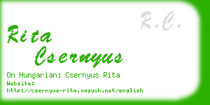 rita csernyus business card